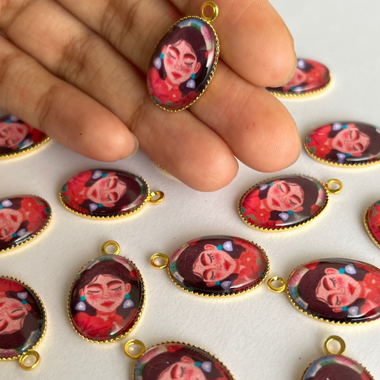 GP30- Pack of 2pcs -Girlie Design Pendant / Charm - ClartStudios - Polymer clay Jewellery