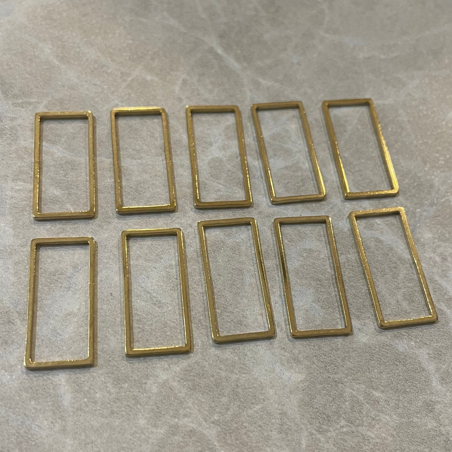 B20 - Pack of 10 pcs | Rectangle Stainless Steel Anti Tarnish - ClartStudios - Polymer clay Jewellery