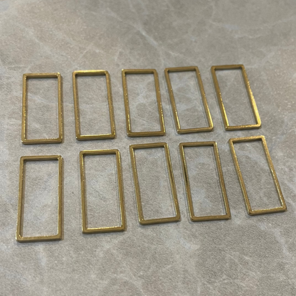 B20 - Pack of 10 pcs | Rectangle Stainless Steel Anti Tarnish - ClartStudios - Polymer clay Jewellery