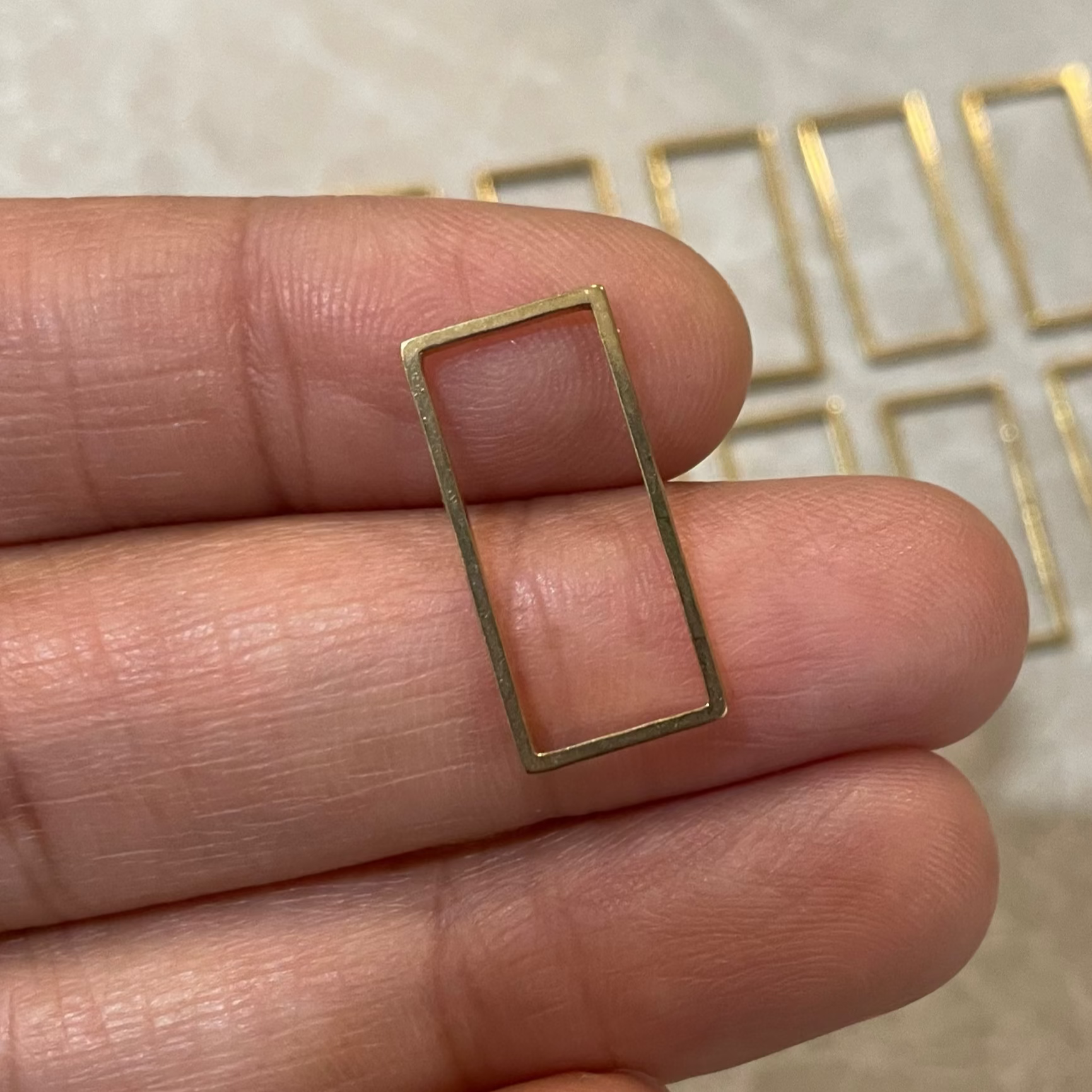 B20 - Pack of 10 pcs | Rectangle Stainless Steel Anti Tarnish - ClartStudios - Polymer clay Jewellery