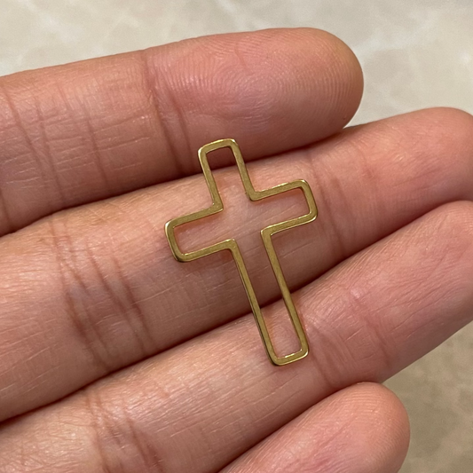 B23- Pack of 10 pcs | Cross Stainless Steel Anti Tarnish - ClartStudios - Polymer clay Jewellery