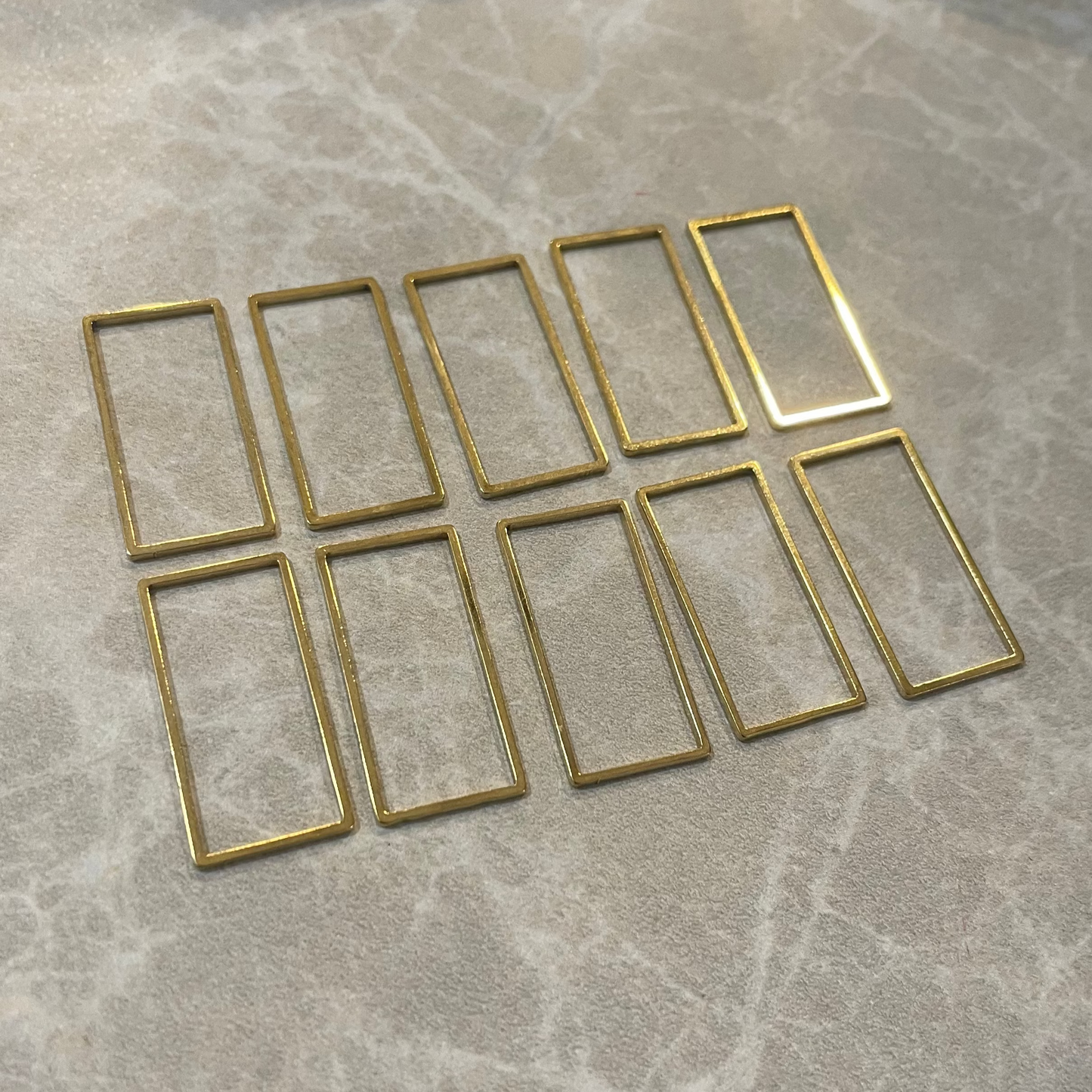 B20 - Pack of 10 pcs | Rectangle Stainless Steel Anti Tarnish - ClartStudios - Polymer clay Jewellery