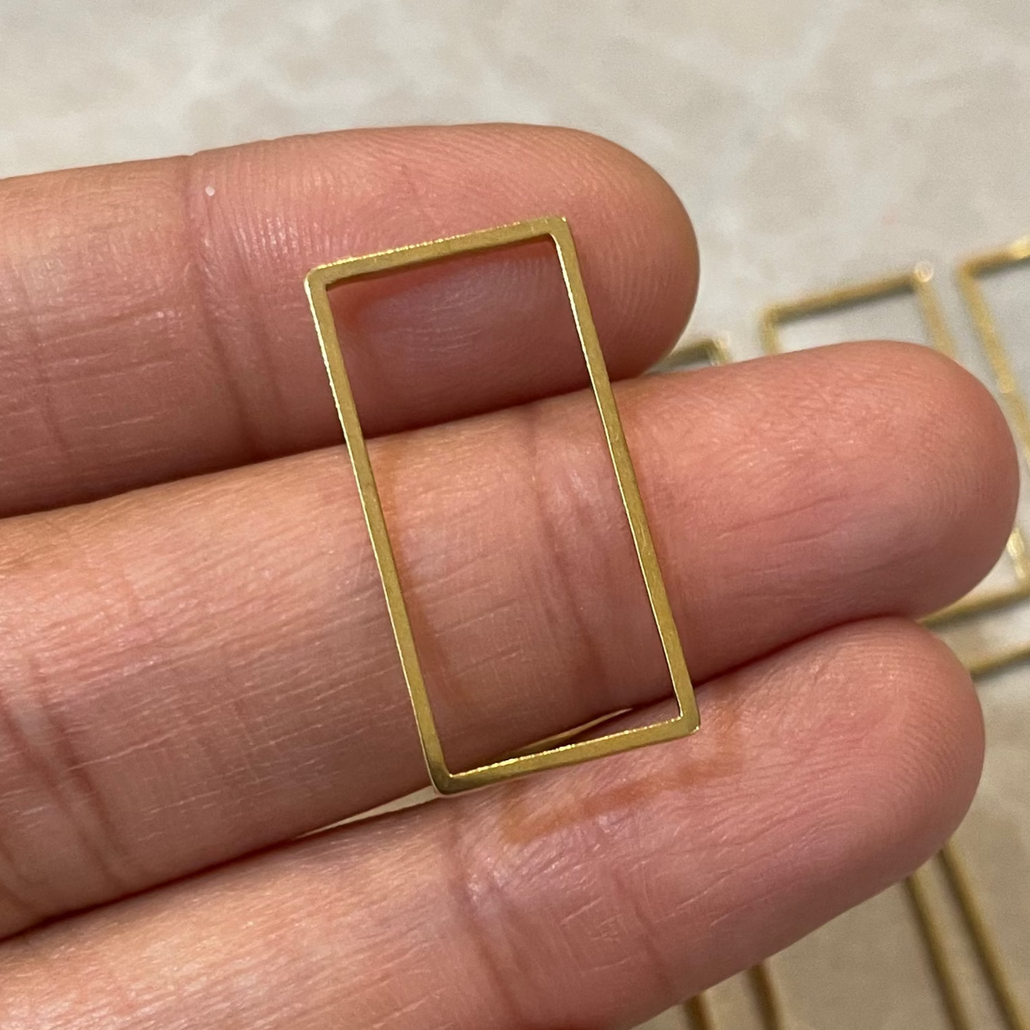 B20 - Pack of 10 pcs | Rectangle Stainless Steel Anti Tarnish - ClartStudios - Polymer clay Jewellery