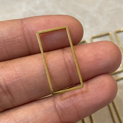 B20 - Pack of 10 pcs | Rectangle Stainless Steel Anti Tarnish - ClartStudios - Polymer clay Jewellery