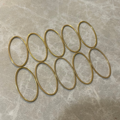 B18 - Pack of 10 pcs | Oval Stainless Steel Anti Tarnish - ClartStudios - Polymer clay Jewellery