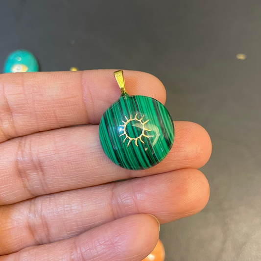 ACR08 - Emerald  Howlite Natural Powder Charm (1pc) - ClartStudios - Polymer clay Jewellery