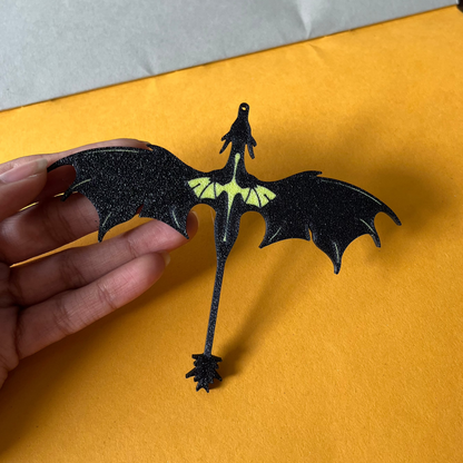 3D09 - 3D Black Dargon Charm - ClartStudios - Polymer clay Jewellery