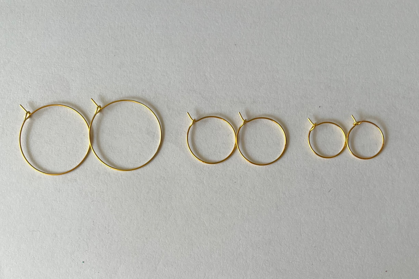 SS59 -  Pack of 10 - Stainless Steel Golden Classic Hoops - ClartStudios - Polymer clay Jewellery