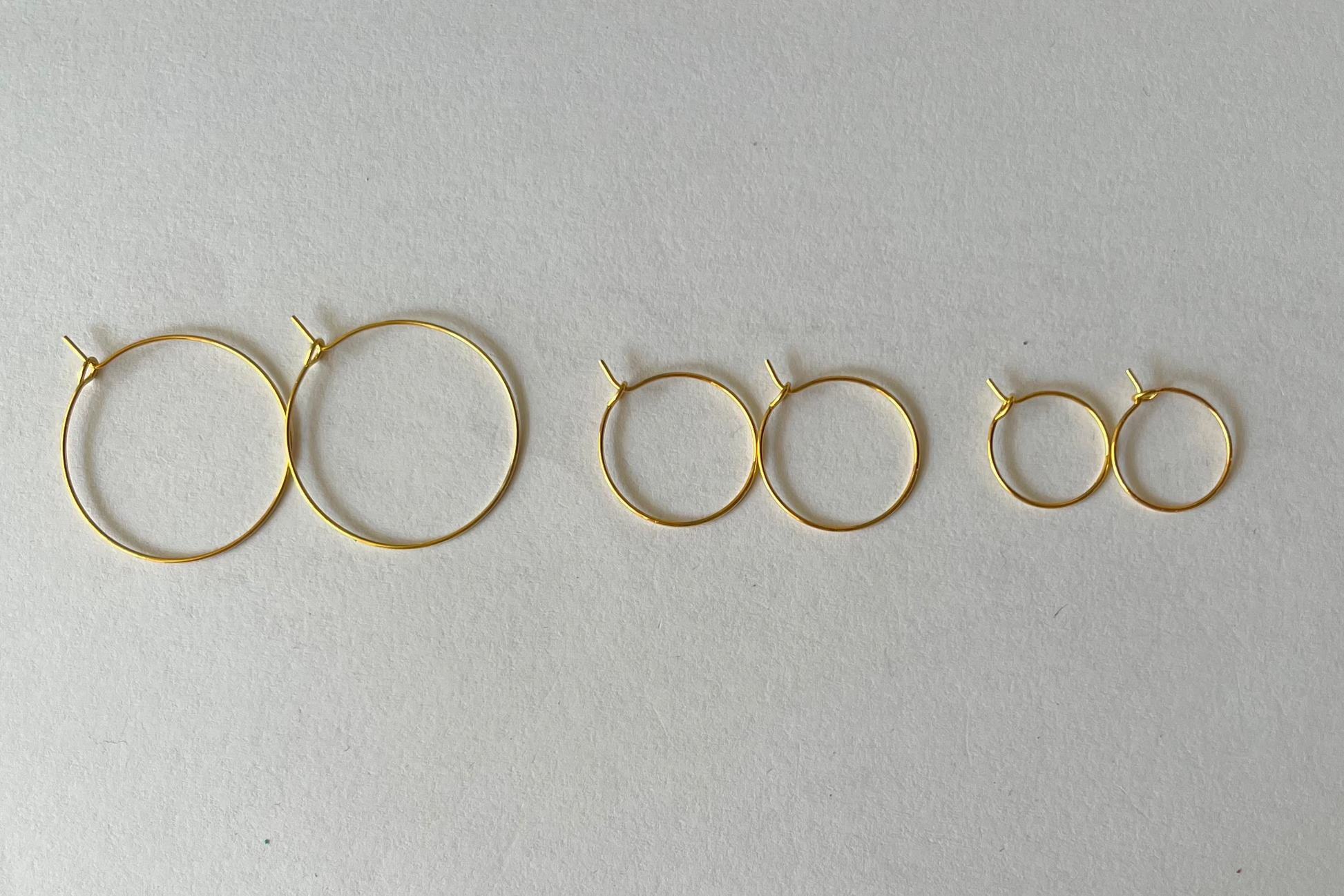 SS59 -  Pack of 10 - Stainless Steel Golden Classic Hoops - ClartStudios - Polymer clay Jewellery
