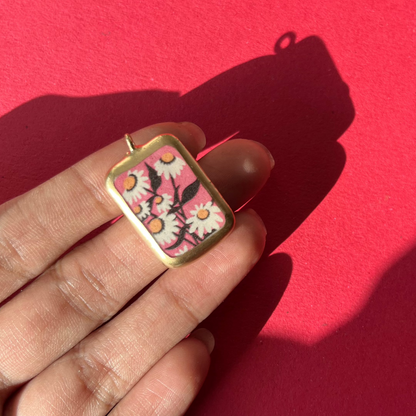 PC23 - Daisy Garden- Cold Porcelain Charms Pendant (Without Chain) - ClartStudios - Polymer clay Jewellery