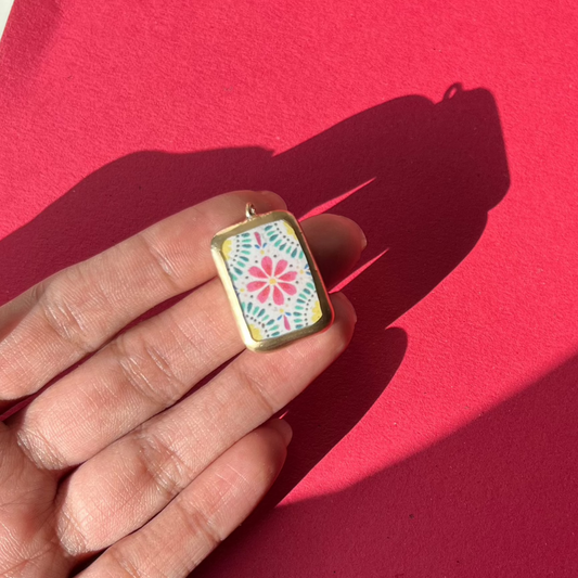 PC25 - Traditional Motif - Cold Porcelain Charms Pendant (Without Chain) - ClartStudios - Polymer clay Jewellery