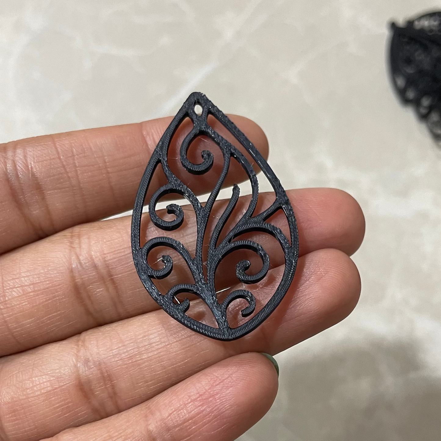 PB027 - Patterned Drop Natural Stain glass Plastic Bezel for resin art - ClartStudios - Polymer clay Jewellery