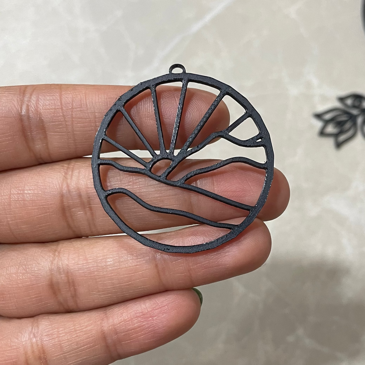 PB016 - Horizon Stain glass Plastic Bezel for resin art - ClartStudios - Polymer clay Jewellery