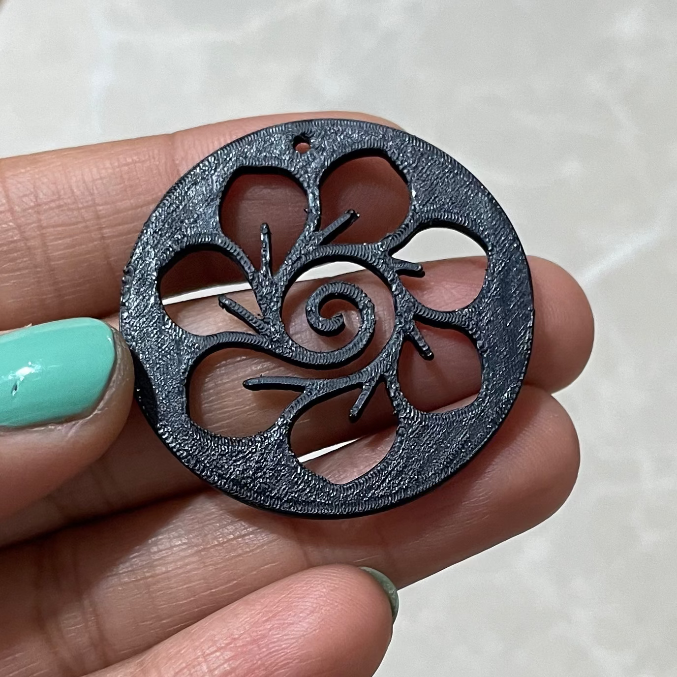 PB010 - Flower in the Circle Stain glass Plastic Bezel for resin art - ClartStudios - Polymer clay Jewellery