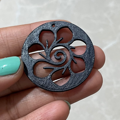 PB010 - Flower in the Circle Stain glass Plastic Bezel for resin art - ClartStudios - Polymer clay Jewellery