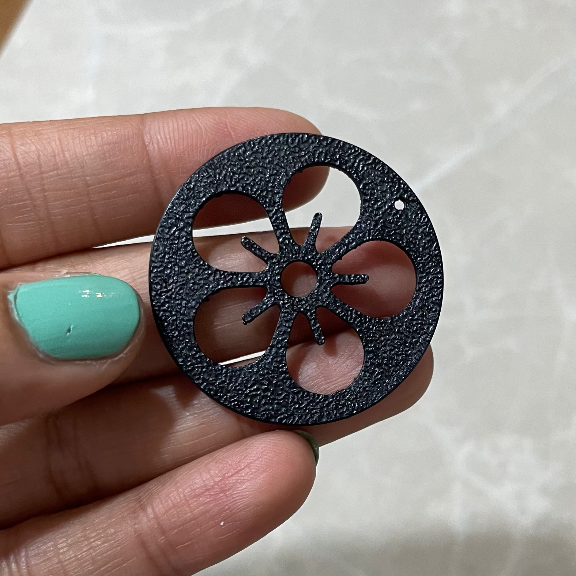 PB011 - Flower in the Circle Stain glass Plastic Bezel for resin art - ClartStudios - Polymer clay Jewellery