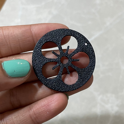 PB011 - Flower in the Circle Stain glass Plastic Bezel for resin art - ClartStudios - Polymer clay Jewellery