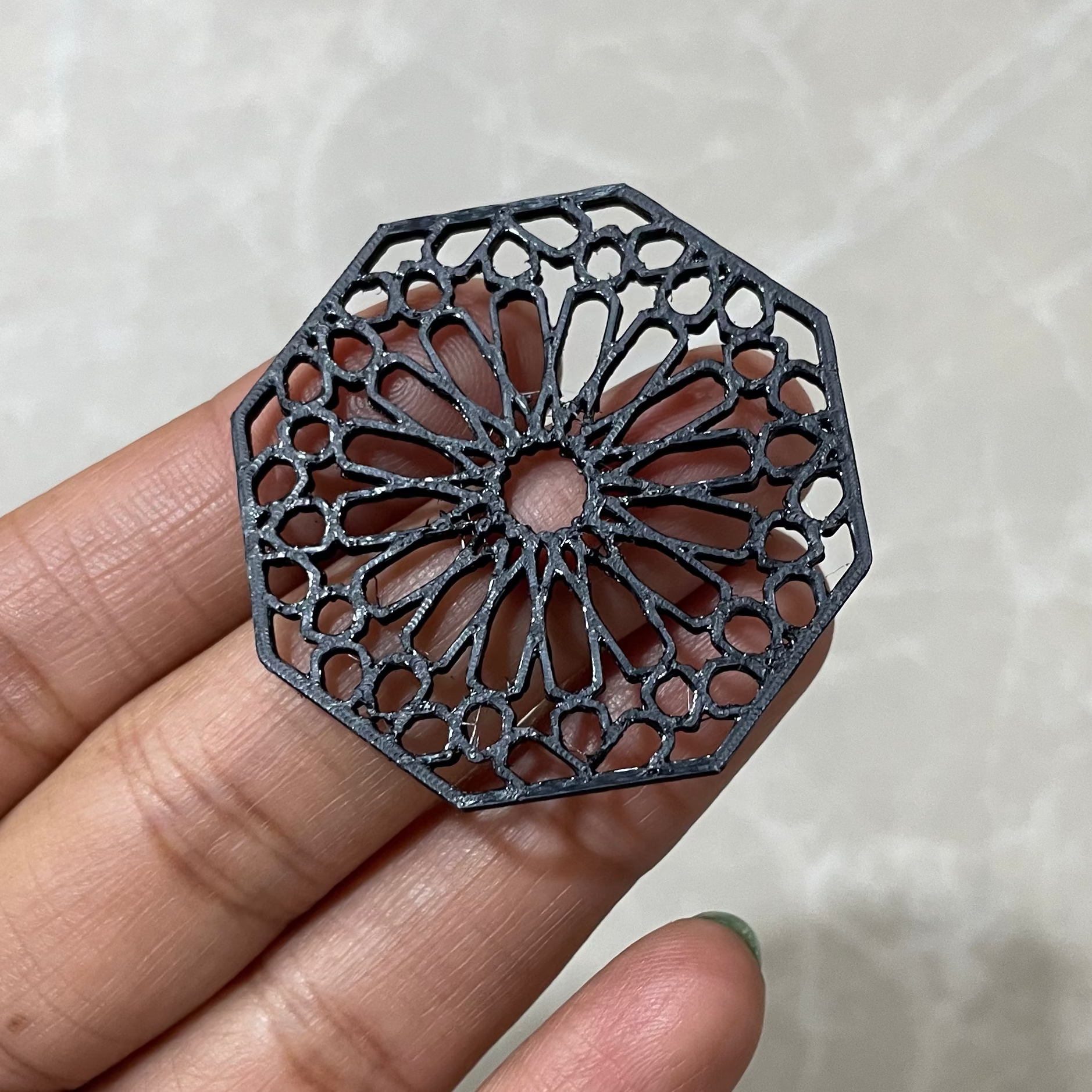 PB025 - Flower in Hexagon Stain glass Plastic Bezel for resin art - ClartStudios - Polymer clay Jewellery