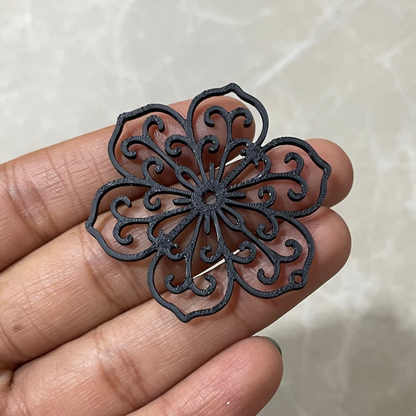 PB018 - Patterned Flower Stain glass Plastic Bezel for resin art - ClartStudios - Polymer clay Jewellery