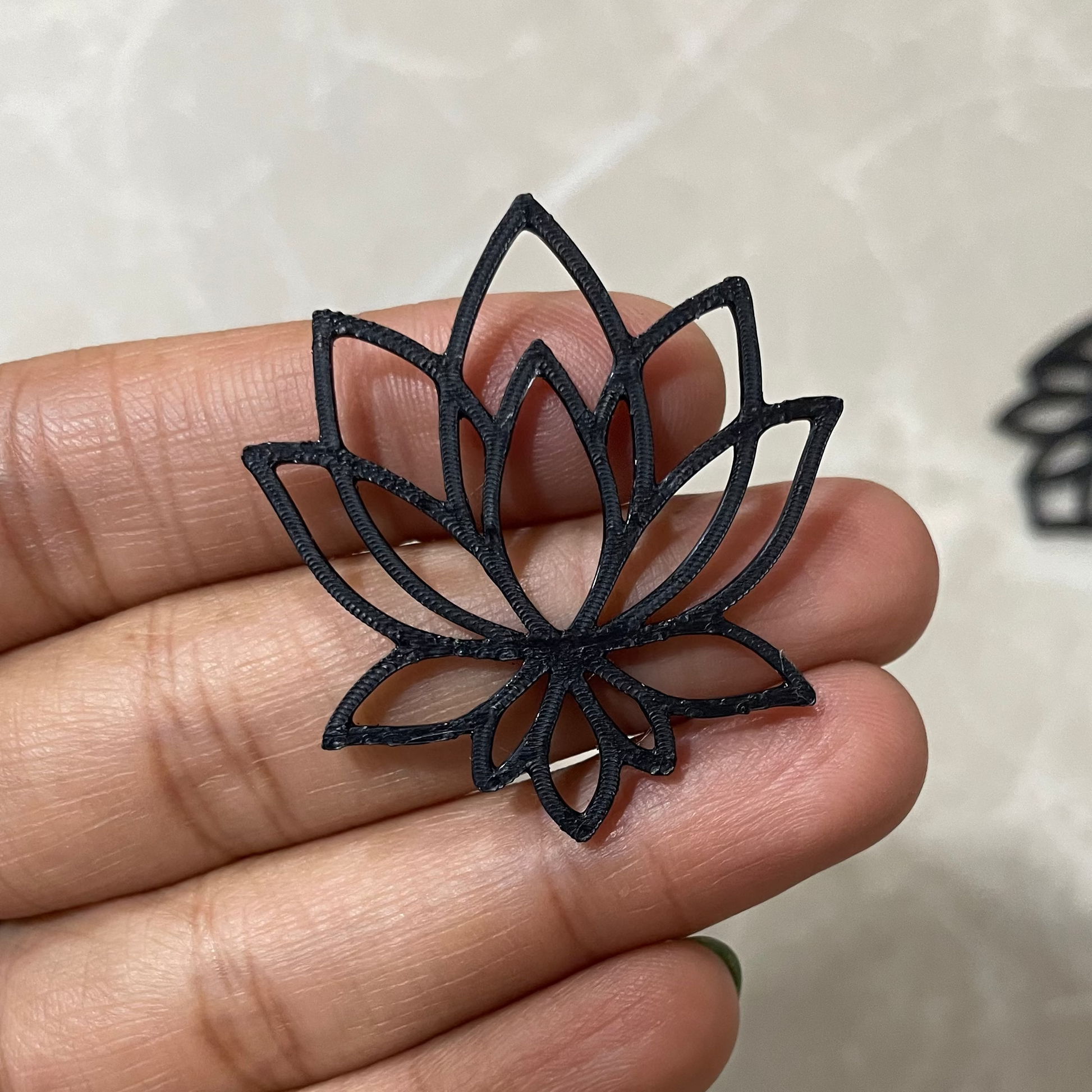 PB04 - Lotus Stain glass Plastic Bezel for resin art - ClartStudios - Polymer clay Jewellery