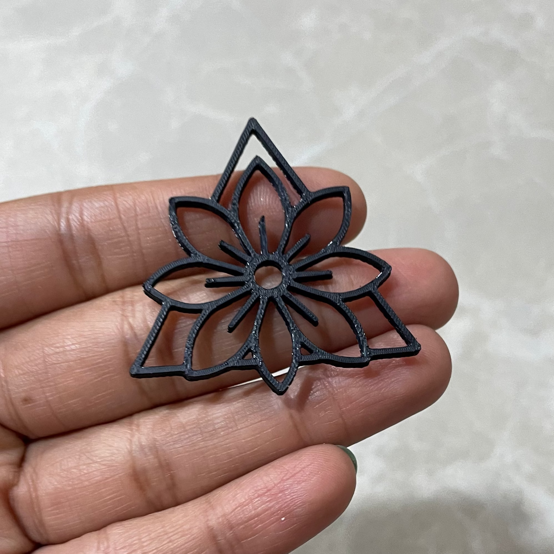 PB021 - Flower in Triangle Stain glass Plastic Bezel for resin art - ClartStudios - Polymer clay Jewellery