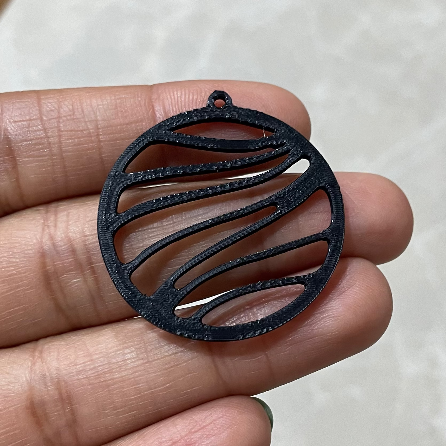 PB023 - Circle With Waves Stain glass Plastic Bezel for resin art - ClartStudios - Polymer clay Jewellery