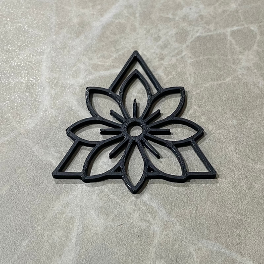 PB021 - Flower in Triangle Stain glass Plastic Bezel for resin art - ClartStudios - Polymer clay Jewellery