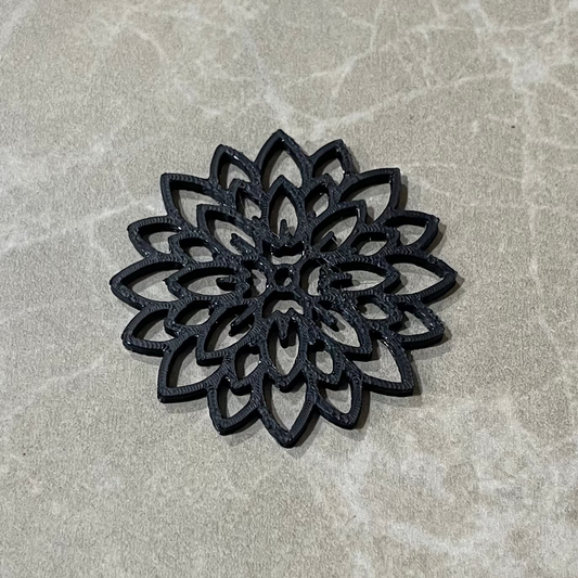 PB08 - Flower Stain glass Plastic Bezel for resin art - ClartStudios - Polymer clay Jewellery