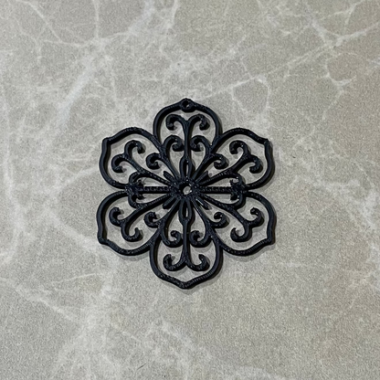 PB018 - Patterned Flower Stain glass Plastic Bezel for resin art - ClartStudios - Polymer clay Jewellery