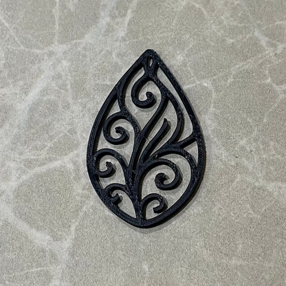 PB027 - Patterned Drop Natural Stain glass Plastic Bezel for resin art - ClartStudios - Polymer clay Jewellery