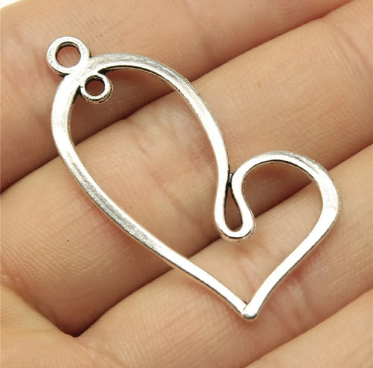 GSC23 - Hollow Heart Connector Charm - ClartStudios - Polymer clay Jewellery