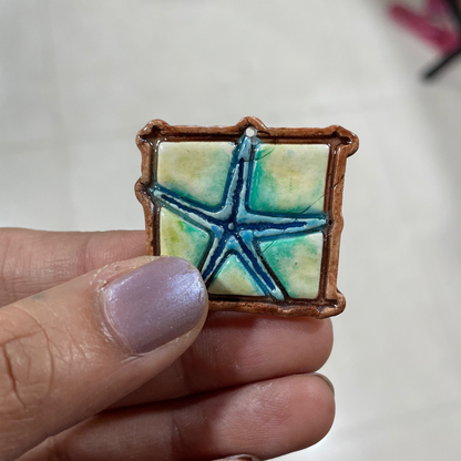 CN 01 - Star on the Beach - Handmade Clay Charm - ClartStudios - Polymer clay Jewellery
