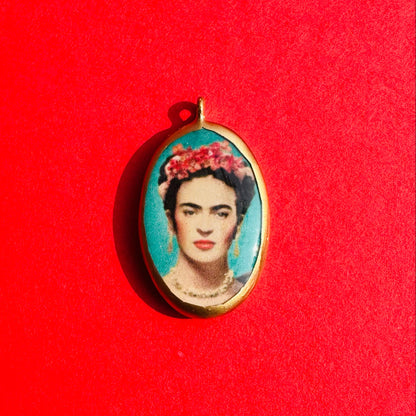 PC17 - Frida Kahlo - Cold Porcelain Charms Pendant  (Dispatch Time 4-5 days) - ClartStudios - Polymer clay Jewellery