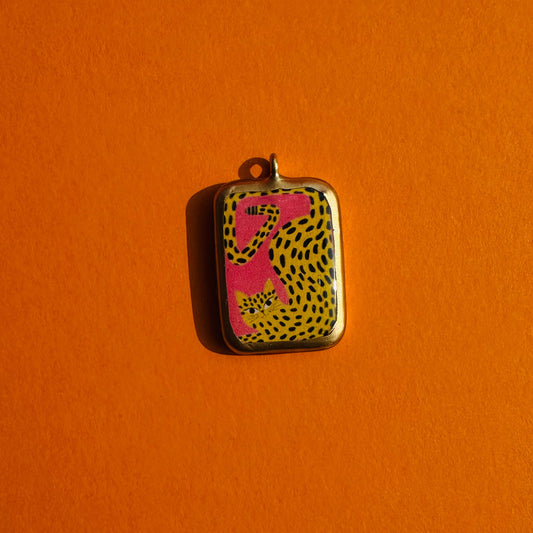 Chetah - Cold Porcelain Charms Pendant  (Dispatch Time 4-5 days) - ClartStudios - Polymer clay Jewellery