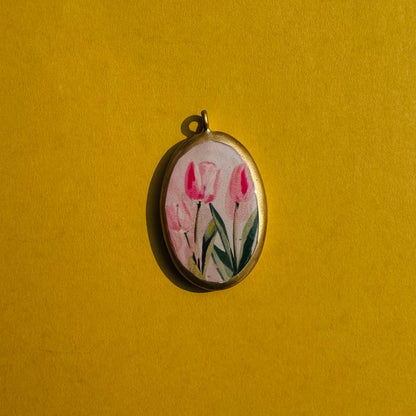 Tulips - Cold Porcelain Charms Pendant  (Dispatch Time 4-5 days) - ClartStudios - Polymer clay Jewellery