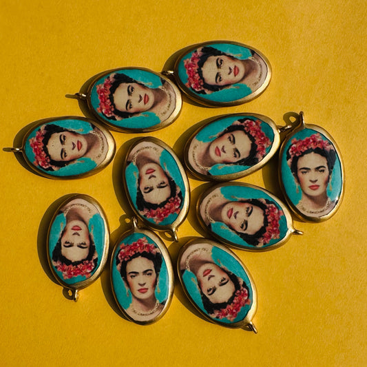 PC17 - Frida Kahlo - Cold Porcelain Charms Pendant  (Dispatch Time 4-5 days) - ClartStudios - Polymer clay Jewellery