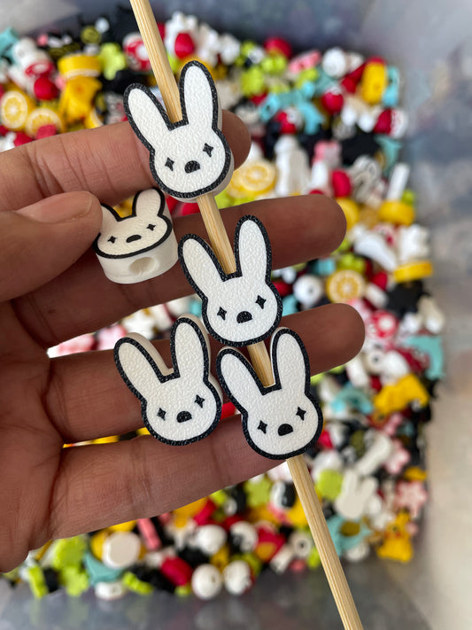 3D16 - 3D Printed Rabbit Beads (Pack of 5) - ClartStudios - Polymer clay Jewellery