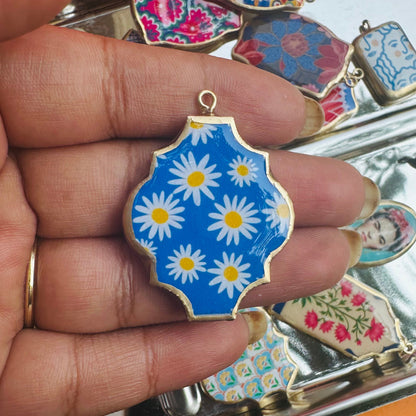 Resin Abstract Motif Earring Charms: Vintage Style Pendants (4-5 day Dispatch) - ClartStudios - Polymer clay Jewellery