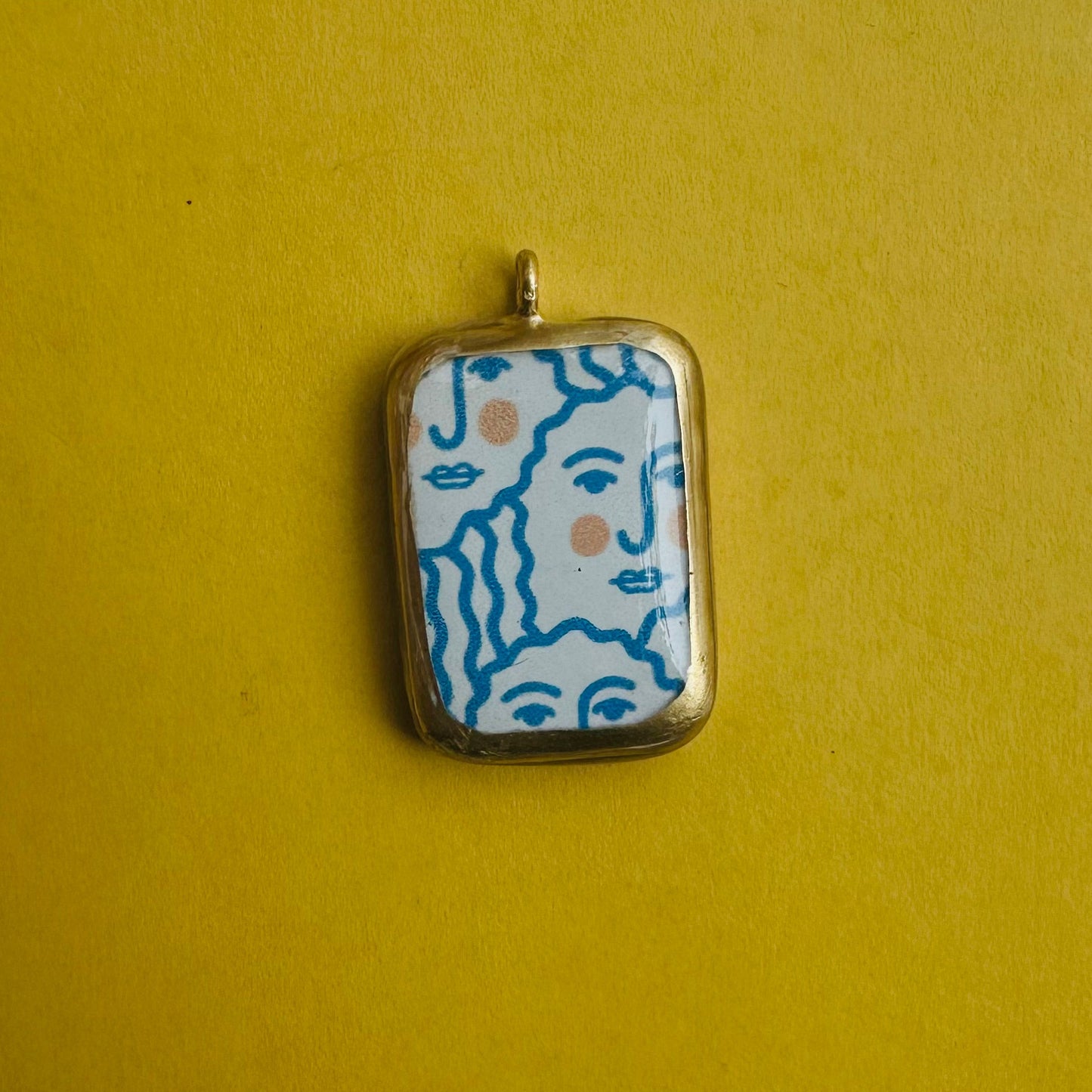 Boho Face - Cold Porcelain Charms Pendant  (Dispatch Time 4-5 days) - ClartStudios - Polymer clay Jewellery