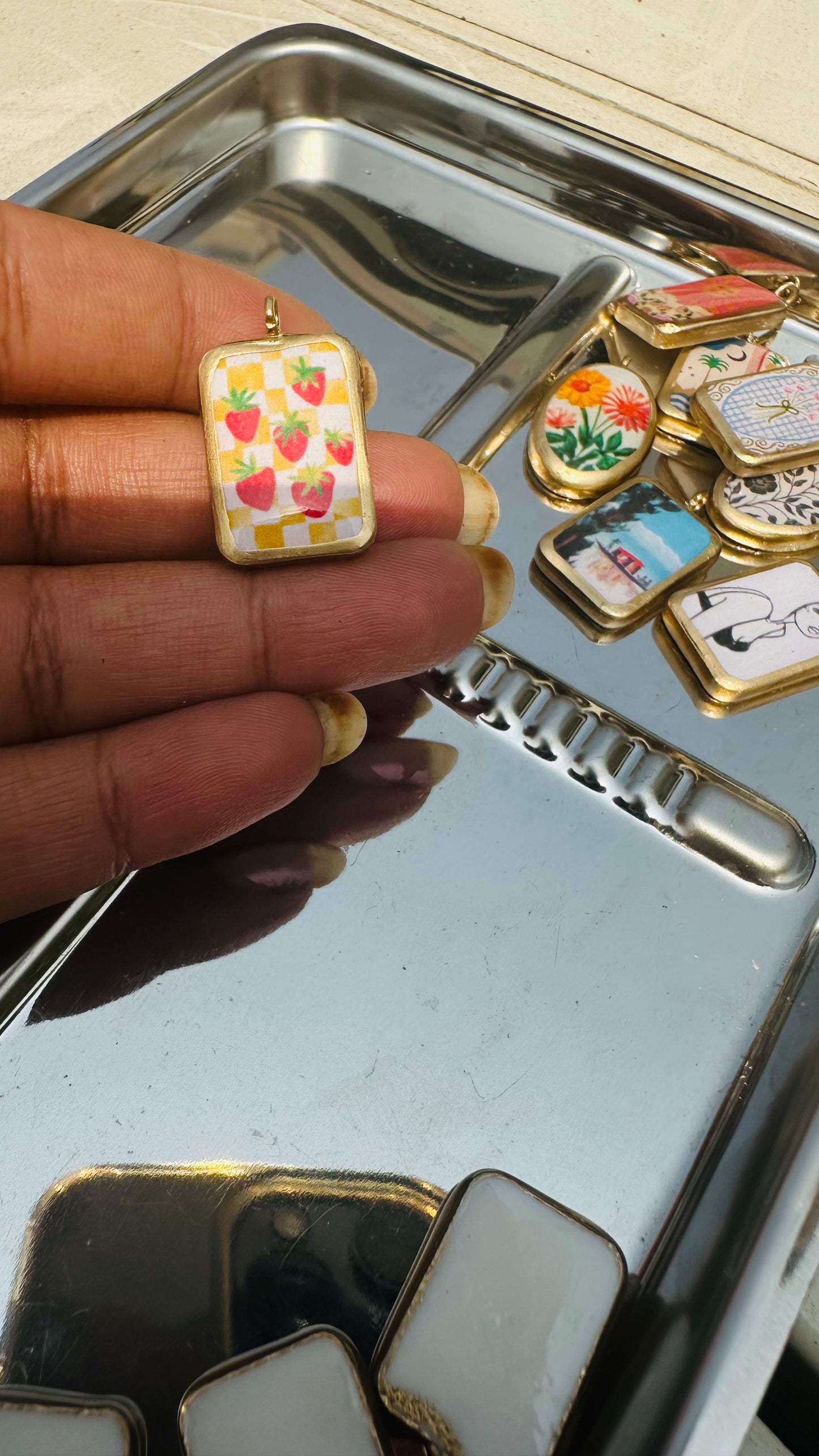 Mix Theme Basic Rectangle Shape Designs - Resin Base Earring Charms Pendant (RU53 - RU59)(4-5 day Dispatch) - ClartStudios - Polymer clay Jewellery