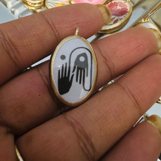 Hand in Hand - Cold Porcelain Charms Pendant  (Dispatch Time 4-5 days) - ClartStudios - Polymer clay Jewellery