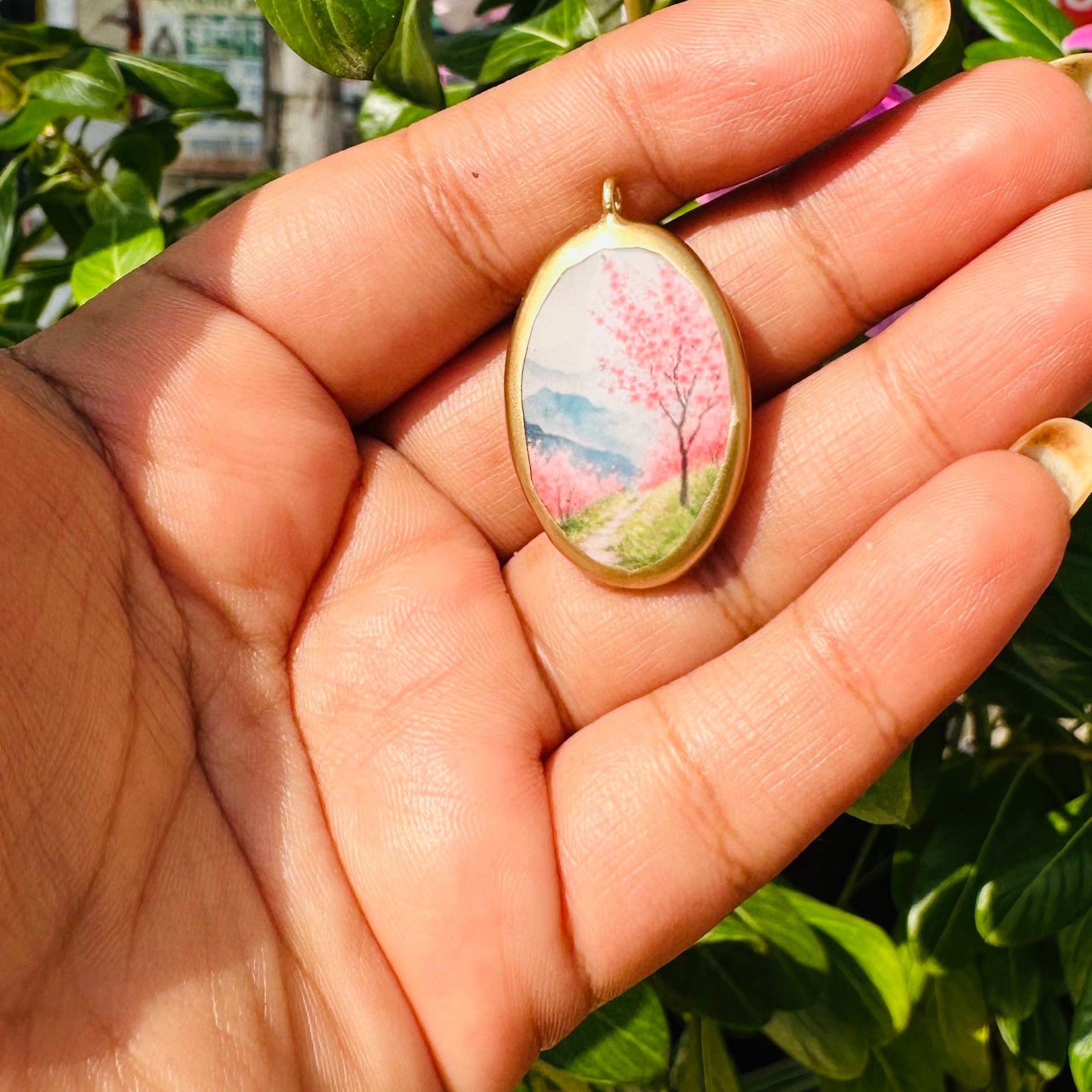 PC14 - Blossom Garden - Cold Porcelain Charms Pendant  (Dispatch Time 4-5 days) - ClartStudios - Polymer clay Jewellery