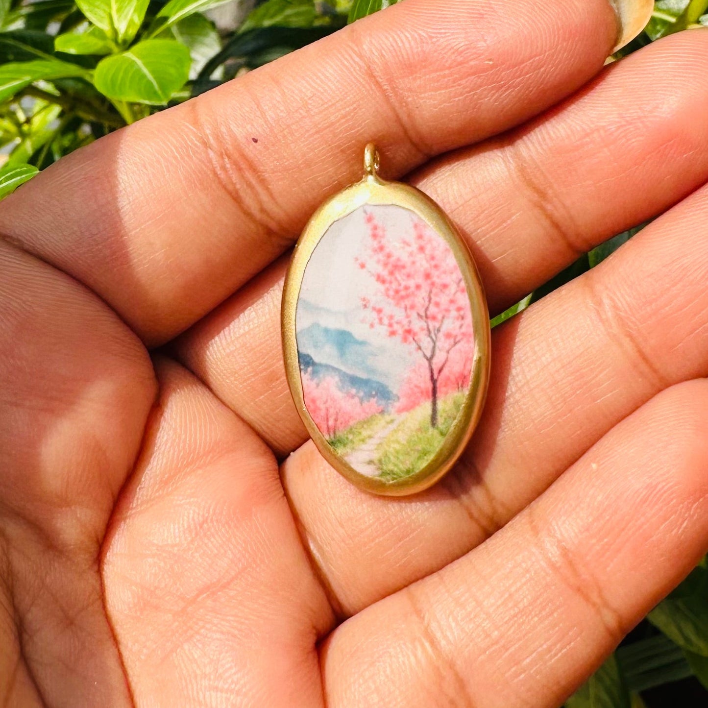 PC14 - Blossom Garden - Cold Porcelain Charms Pendant  (Dispatch Time 4-5 days) - ClartStudios - Polymer clay Jewellery