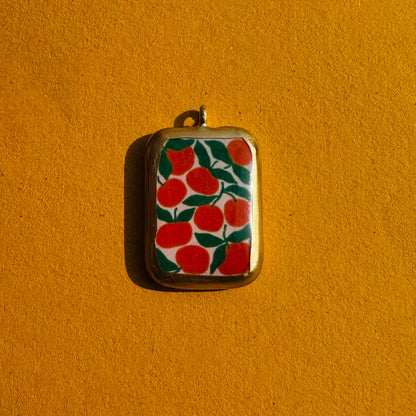 Orange Garden- Cold Porcelain Charms Pendant  (Dispatch Time 4-5 days) - ClartStudios - Polymer clay Jewellery