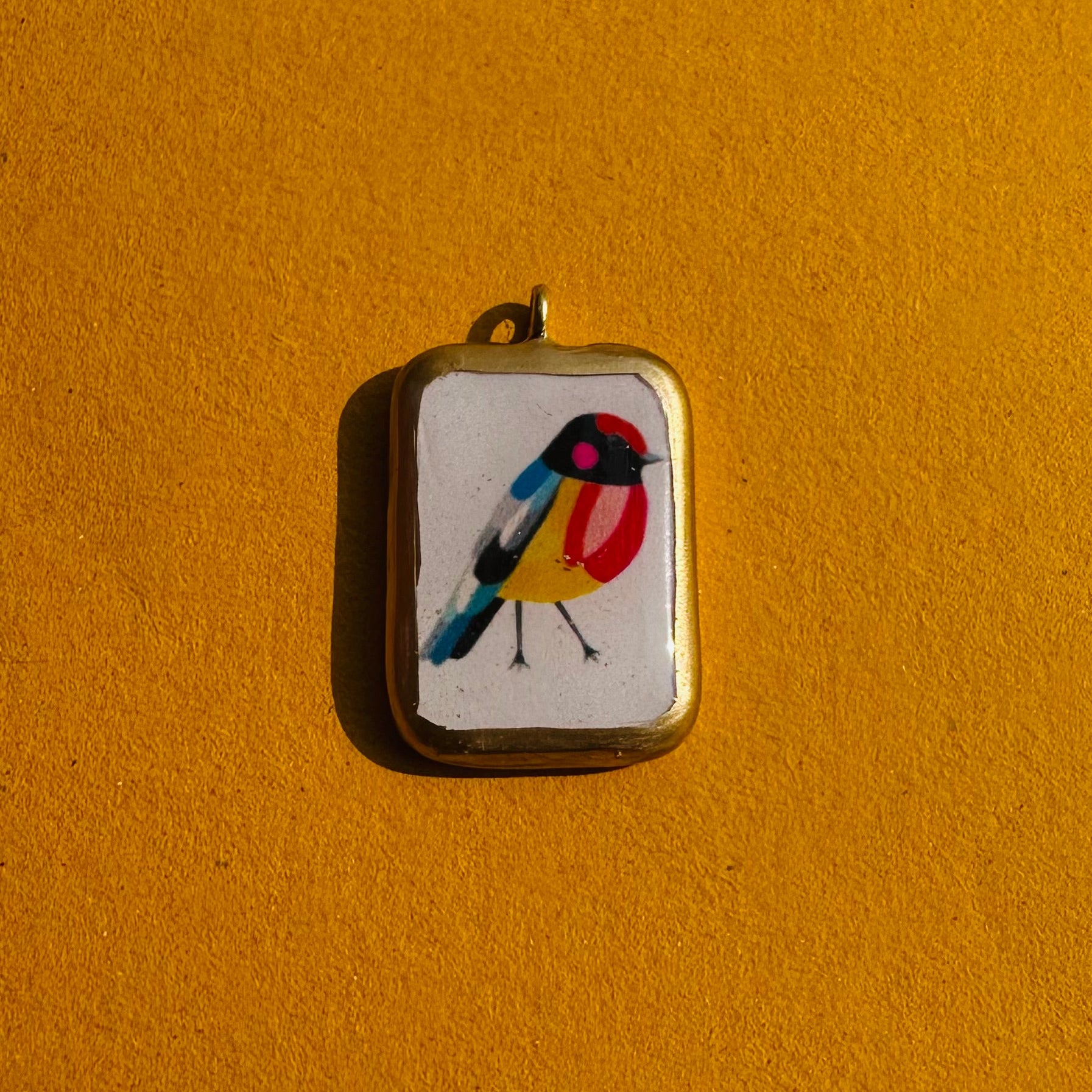 PC07 - Painting Inspired Bird - Cold Porcelain Charms Pendant (Without Chain) - ClartStudios - Polymer clay Jewellery