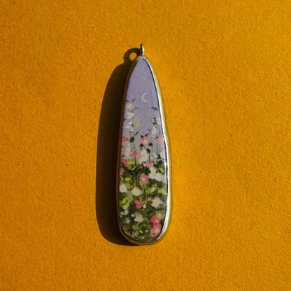 PC05 - Lilac Blossom - Cold Porcelain Charms Pendant  (Dispatch Time 4-5 days) - ClartStudios - Polymer clay Jewellery