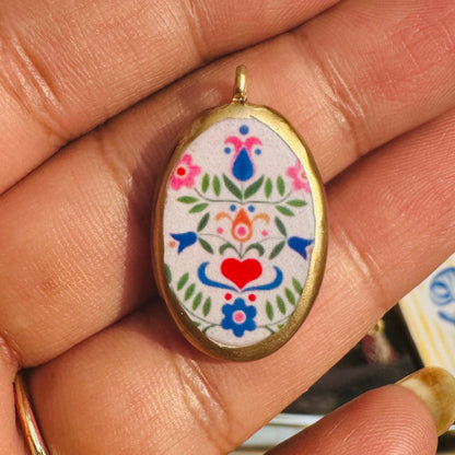 PC10 -Motif Pattern- Cold Porcelain Charms Pendant  (Dispatch Time 4-5 days) - ClartStudios - Polymer clay Jewellery