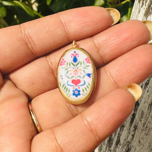 PC10 -Motif Pattern- Cold Porcelain Charms Pendant  (Dispatch Time 4-5 days) - ClartStudios - Polymer clay Jewellery