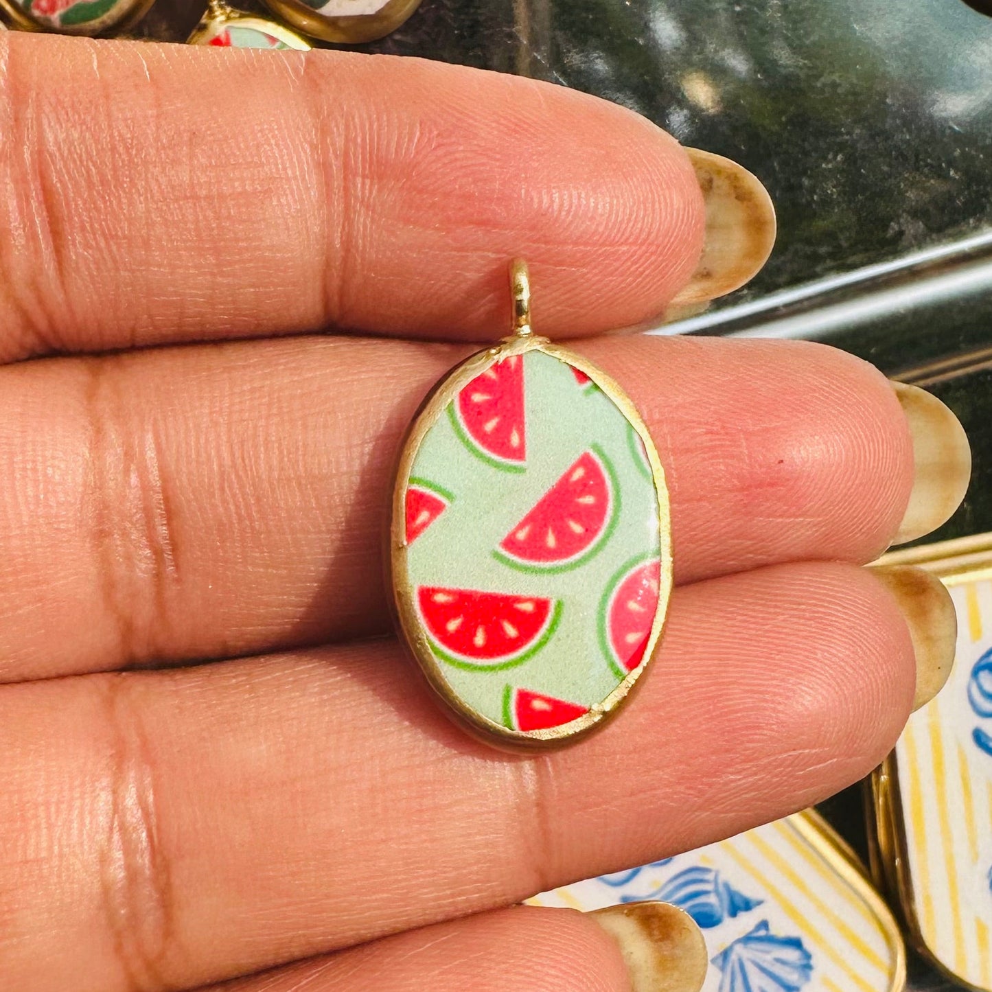 Food & Fruit Resin Earring Charms: Oval Pendants (RU60 - RU65)(4-5 day Dispatch) - ClartStudios - Polymer clay Jewellery