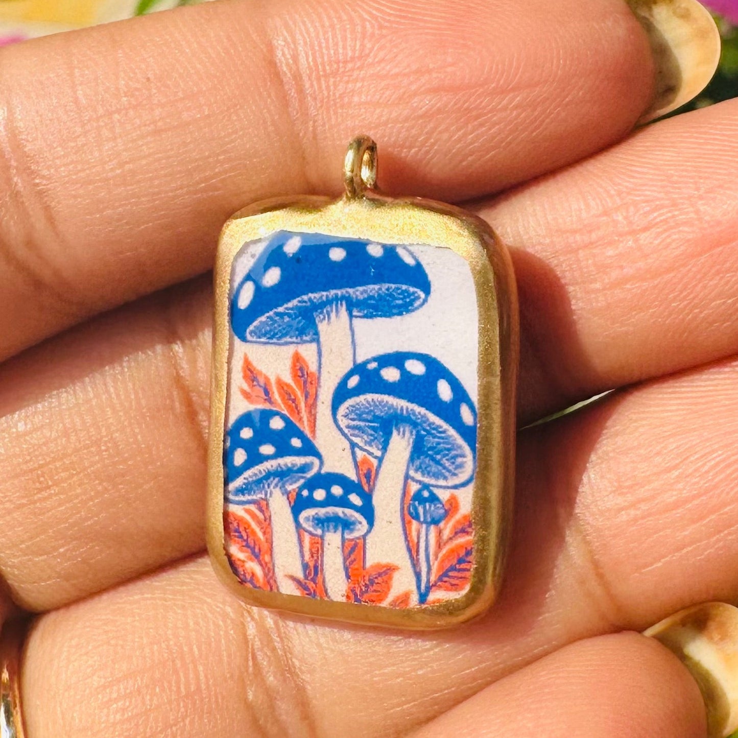 Mushroom - Cold Porcelain Charms Pendant  (Dispatch Time 4-5 days) - ClartStudios - Polymer clay Jewellery